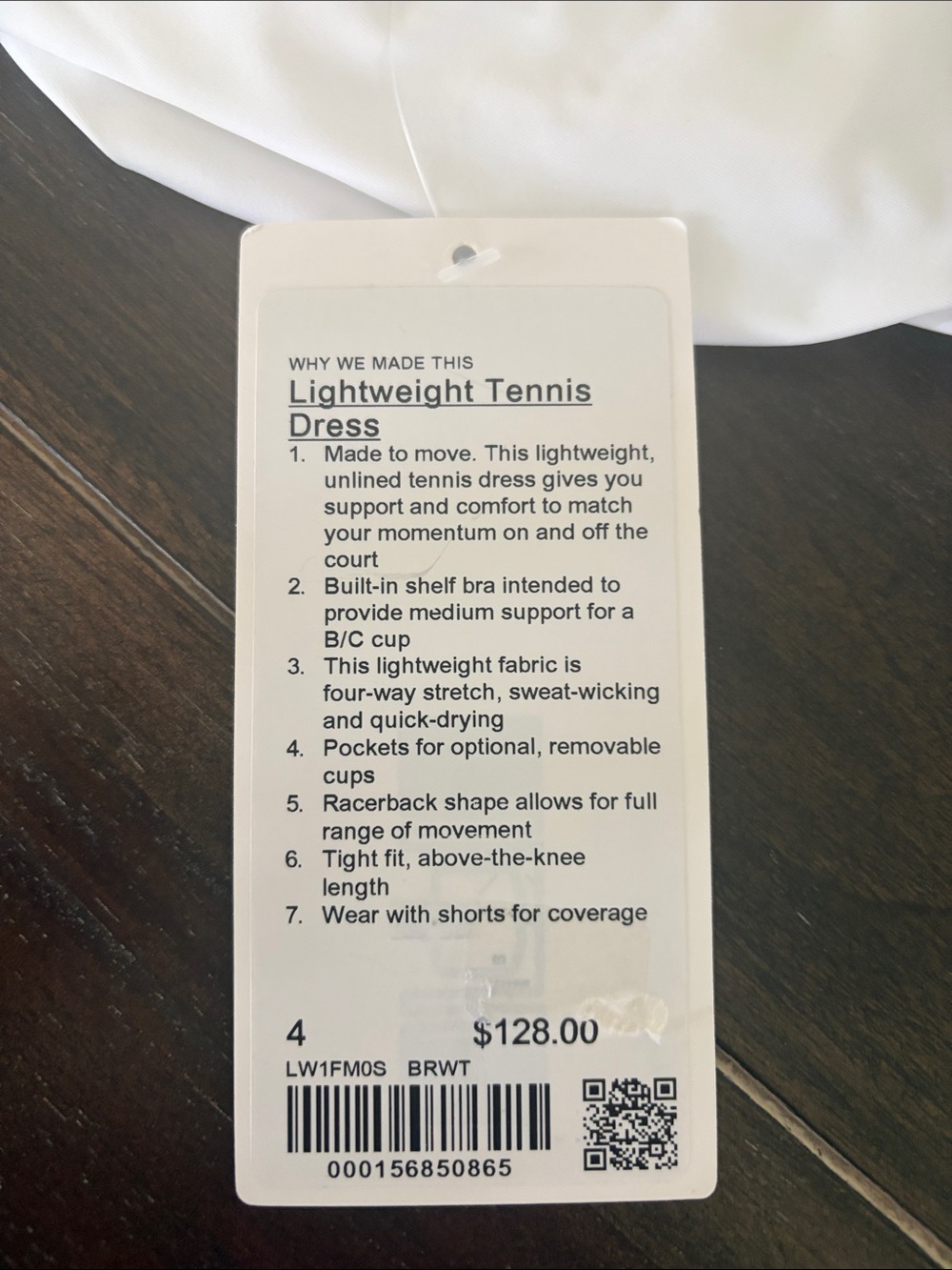 Lululemon Tennis Dress Size 4 Lightweight B/C Support NWT - Picture 5 of 9